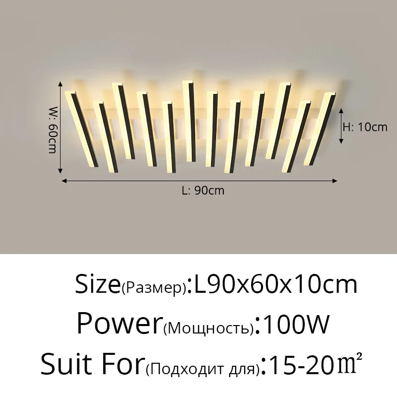 Ceiling light fixture with dimensions and power rating on a gray background