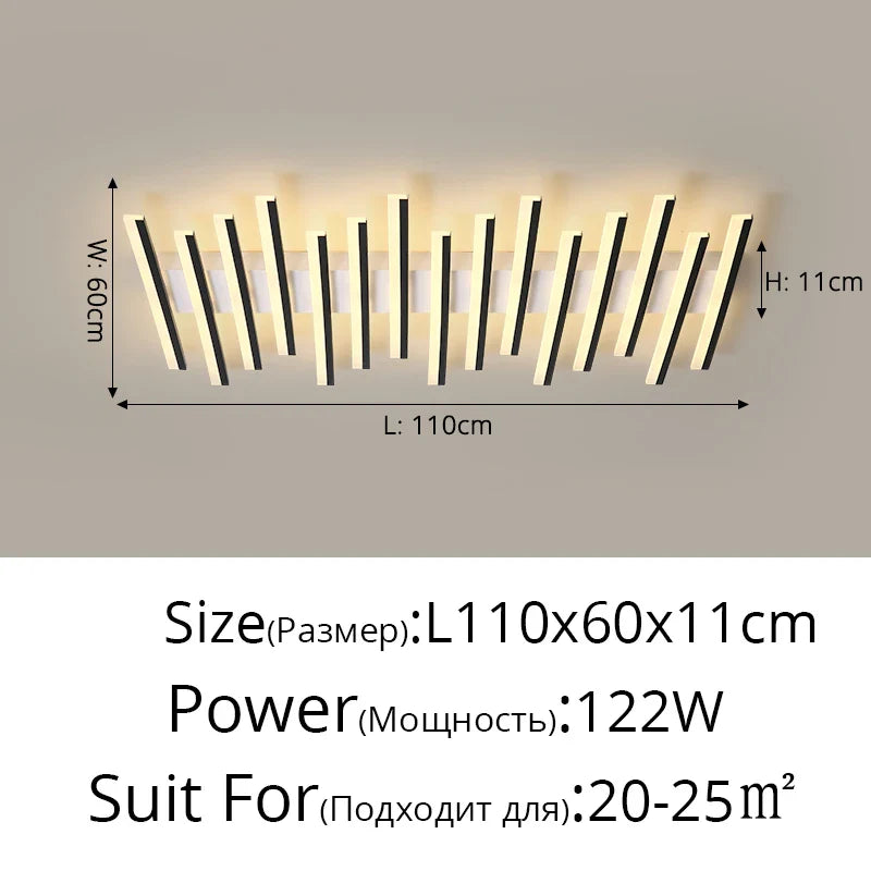 Ceiling light fixture with dimensions and power rating on a gray background