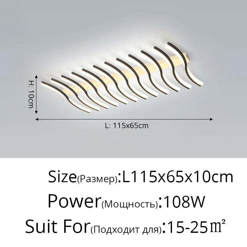 Ceiling light fixture with dimensions and power rating on a gray background