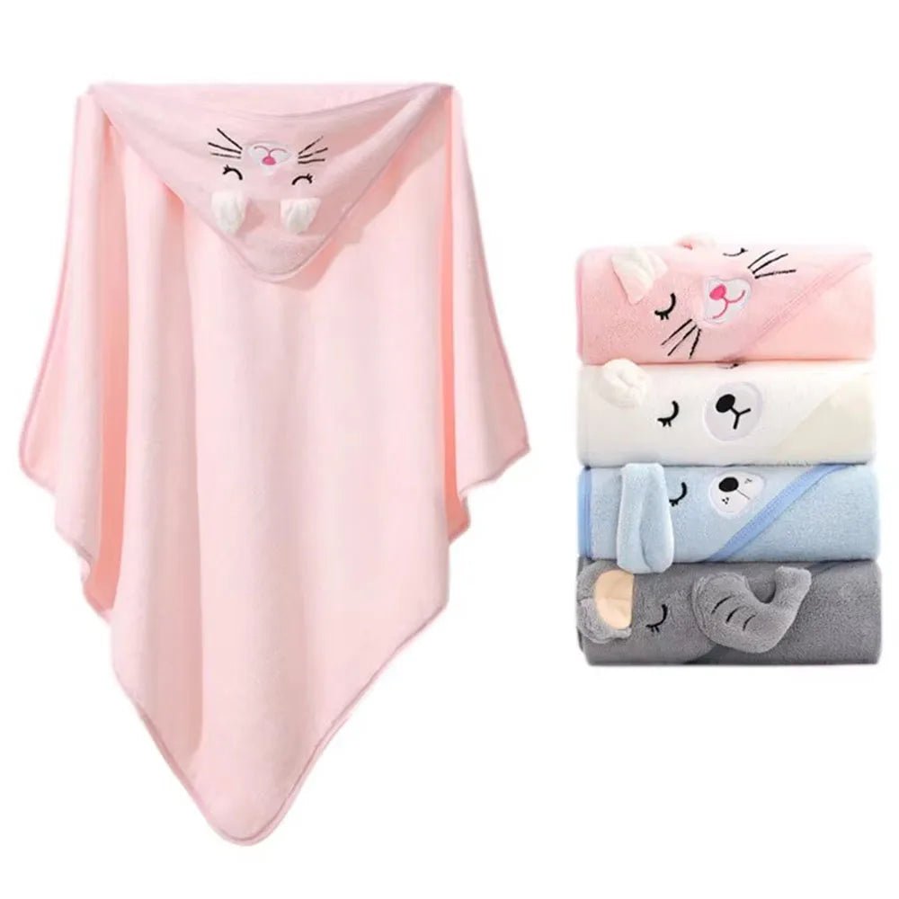 Cartoon Animal Hooded Baby Bath Towel – Soft Toddler Blanket & Swaddle Wrap - Carry Light