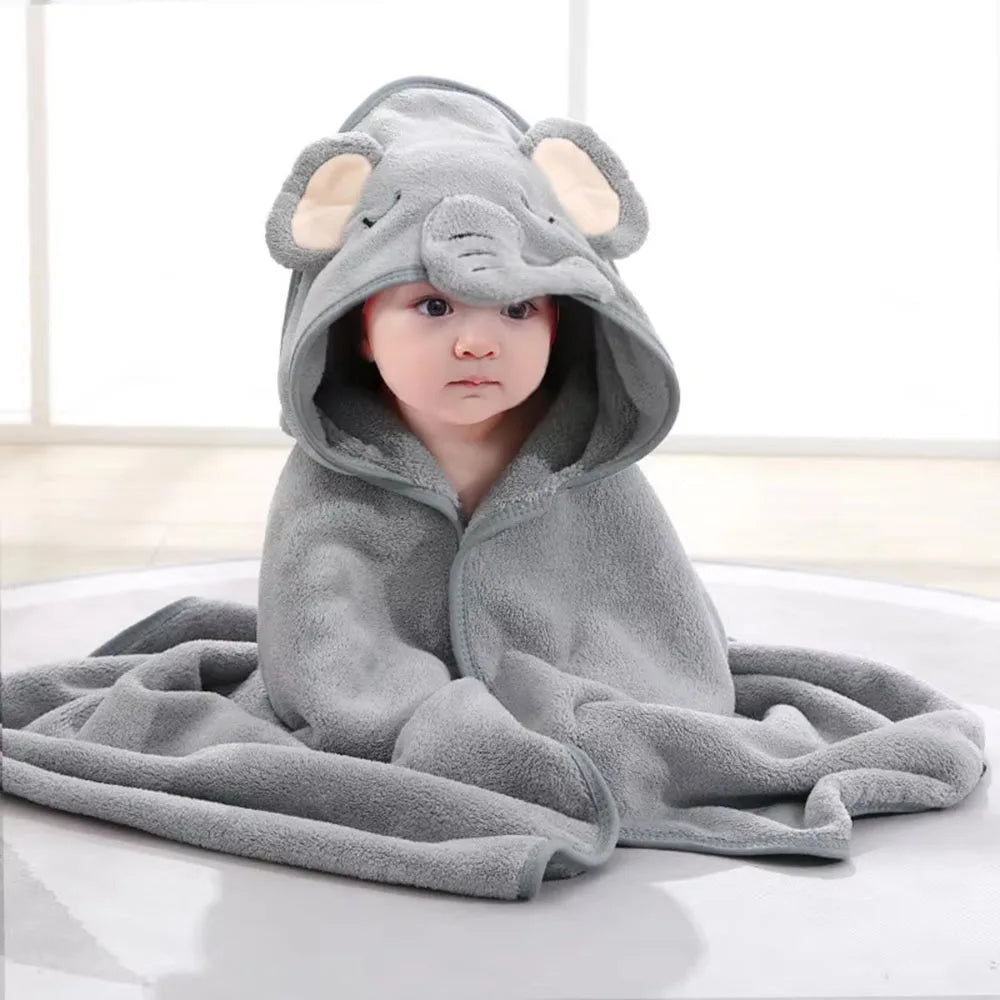 Cartoon Animal Hooded Baby Bath Towel – Soft Toddler Blanket & Swaddle Wrap - Carry Light