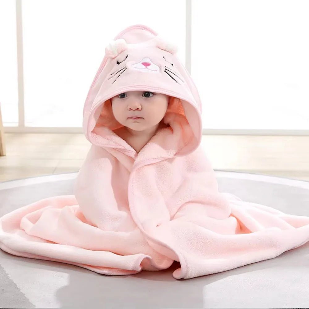 Cartoon Animal Hooded Baby Bath Towel – Soft Toddler Blanket & Swaddle Wrap - Carry Light