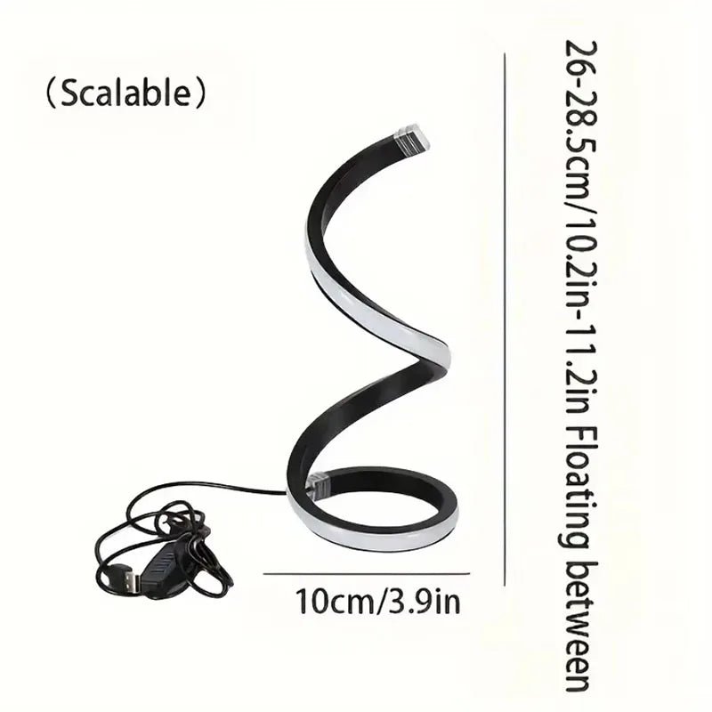 LED Spiral Bedside Lamp – Modern Deformable Table Light - Carry Light