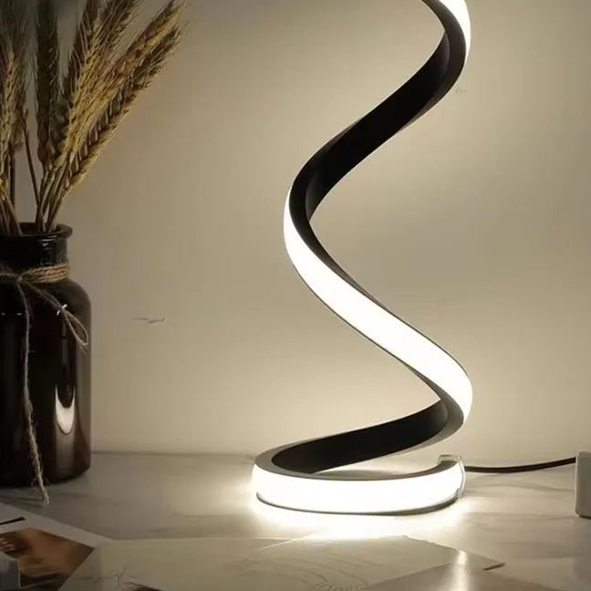 LED Spiral Bedside Lamp – Modern Deformable Table Light - Carry Light