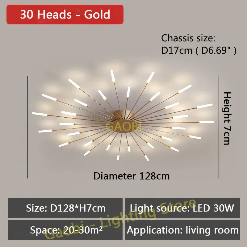 LED Catherine Wheel Firework Style Ceiling Light
