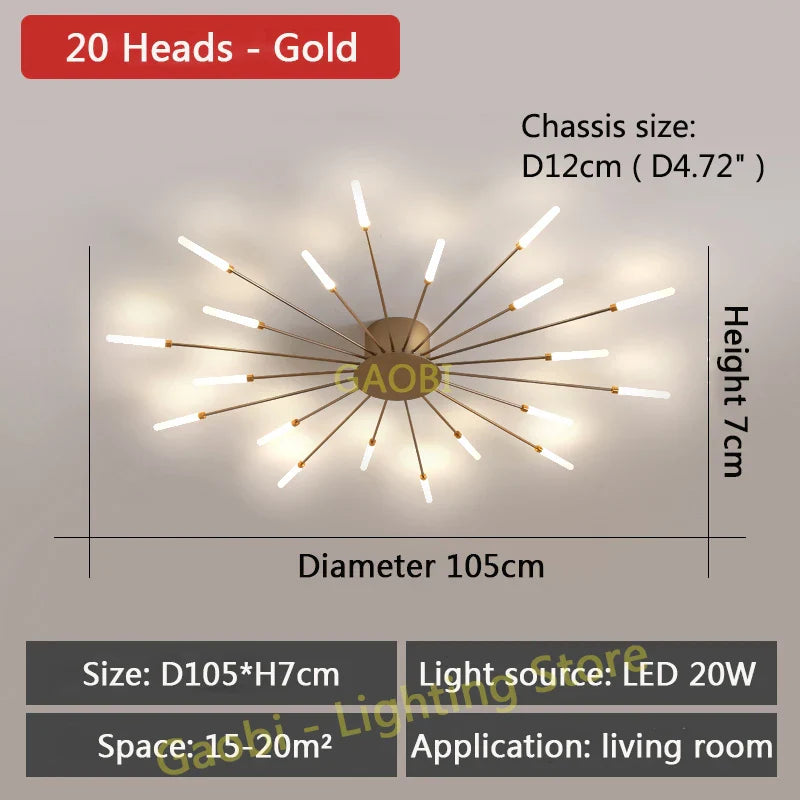 LED Catherine Wheel Firework Style Ceiling Light