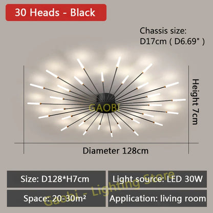 LED Catherine Wheel Firework Style Ceiling Light