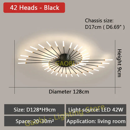 LED Catherine Wheel Firework Style Ceiling Light