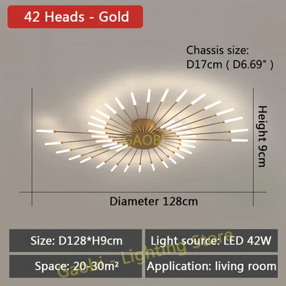 LED Catherine Wheel Firework Style Ceiling Light