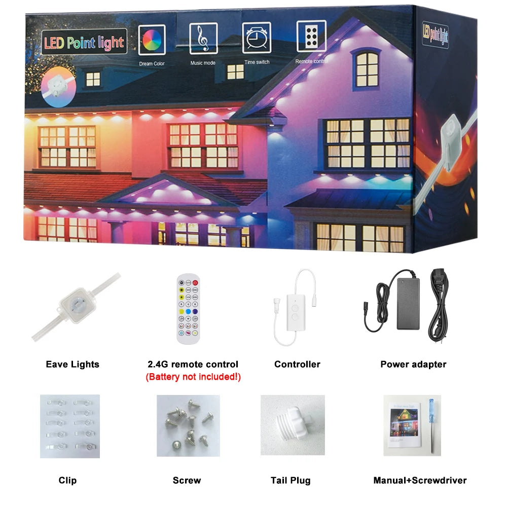 Smart RGBIC Outdoor Xmas Eave Lights