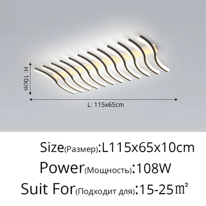 Ceiling light fixture with dimensions and power rating on a gray background