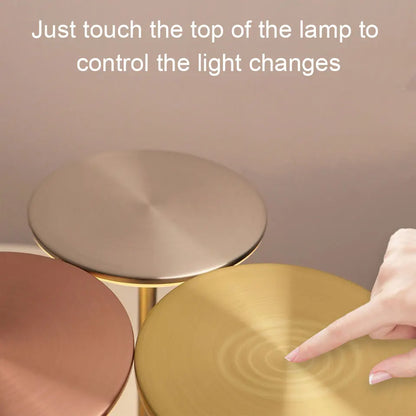 LED Metal Table Lamp – Touch Sensor, USB Rechargeable, Portable Night Light