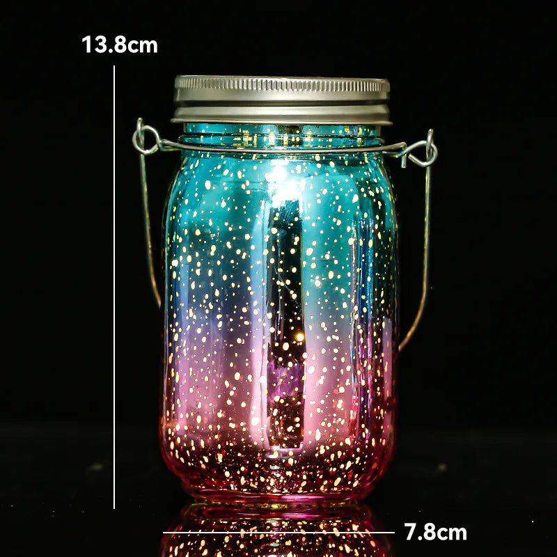 Decorative jar with star-like patterns, measurements indicated on a black background