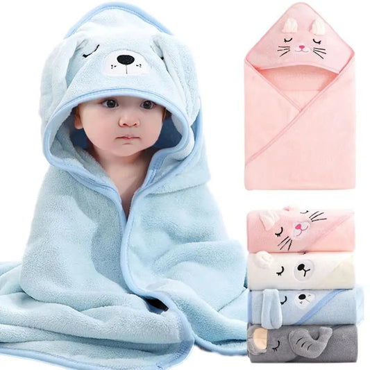 Cartoon Animal Hooded Baby Bath Towel – Soft Toddler Blanket & Swaddle Wrap - Carry Light