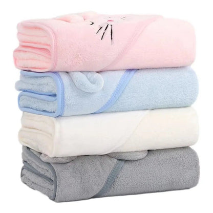 Cartoon Animal Hooded Baby Bath Towel – Soft Toddler Blanket & Swaddle Wrap - Carry Light