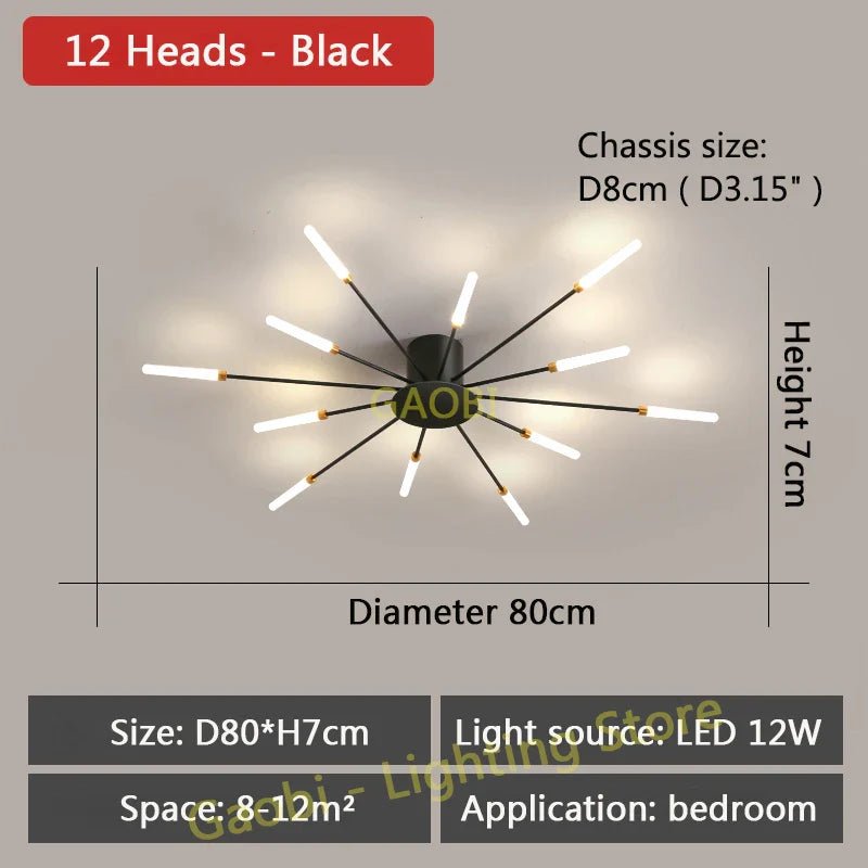 LED Catherine Wheel Firework Style Ceiling Light - Carry Light