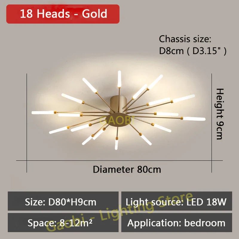 LED Catherine Wheel Firework Style Ceiling Light - Carry Light