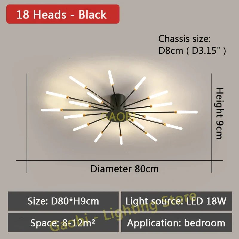LED Catherine Wheel Firework Style Ceiling Light - Carry Light