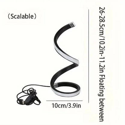 LED Spiral Bedside Lamp – Modern Deformable Table Light - Carry Light