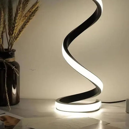 LED Spiral Bedside Lamp – Modern Deformable Table Light - Carry Light