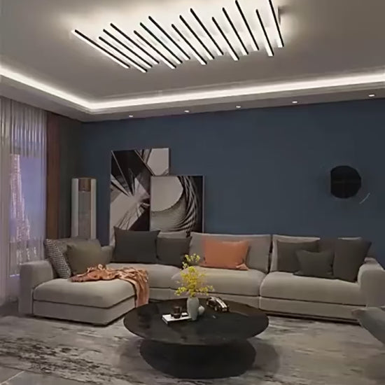 Video showing Nordic fishbone ceiling light