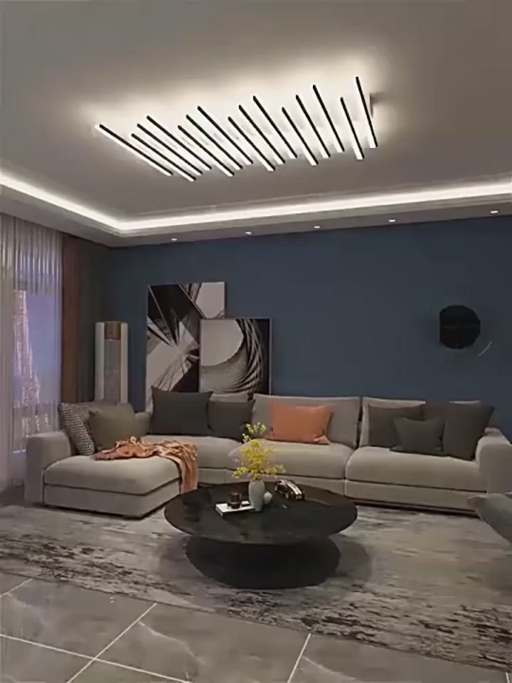 Video showing Nordic fishbone ceiling light