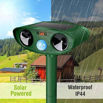 Solar Ultrasonic Garden Animal Repeller - Carry Light