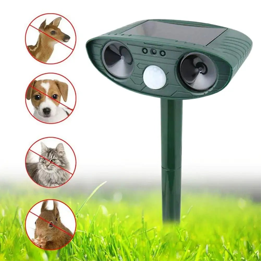 Solar Ultrasonic Garden Animal Repeller - Carry Light
