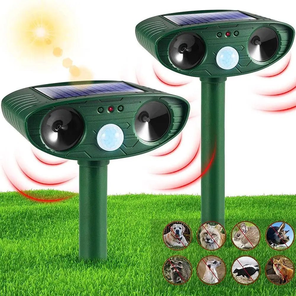 Solar Ultrasonic Garden Animal Repeller - Carry Light