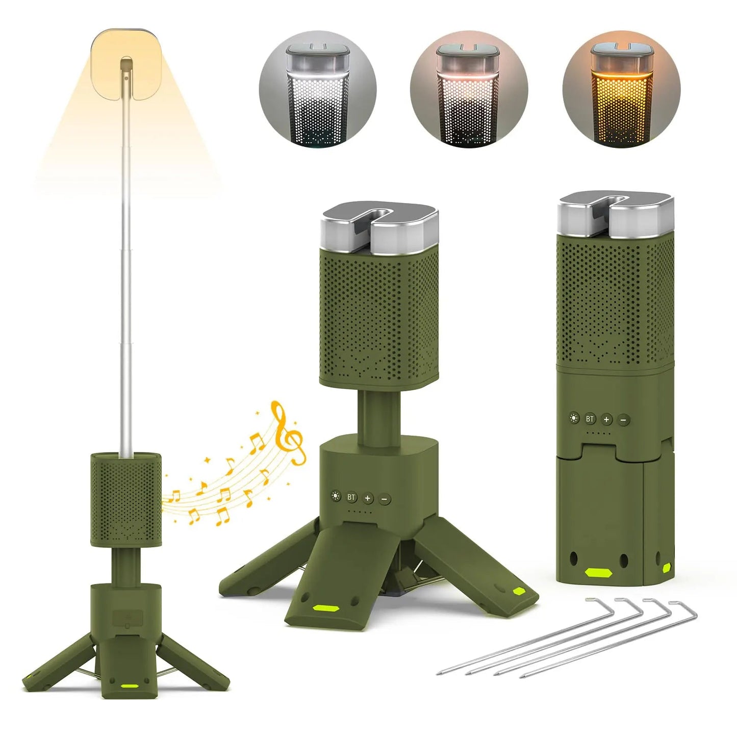 Telescopic LED Camping Light with Bluetooth Speaker - Carry Light