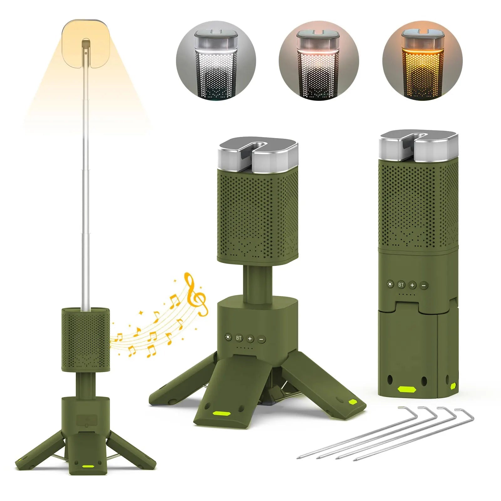 Telescopic LED Camping Light with Bluetooth Speaker - Carry Light